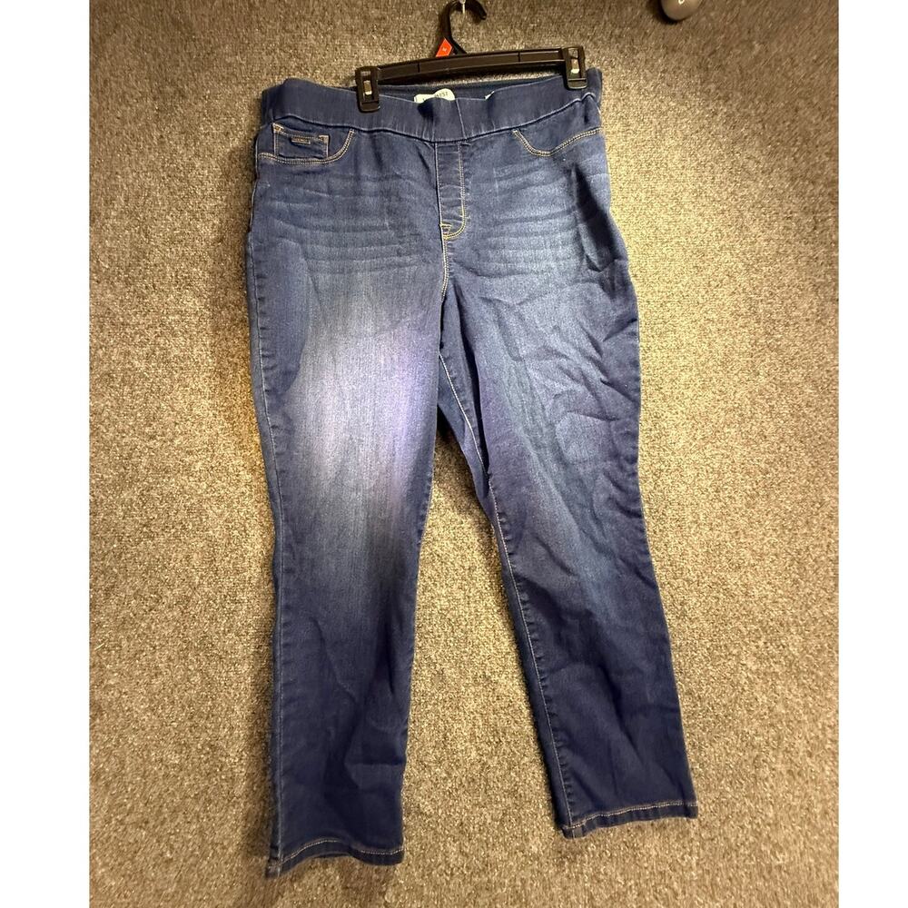 Nine West Heidi Women's Size 16 Blue Pull-On Crop Stretch Denim Jeans